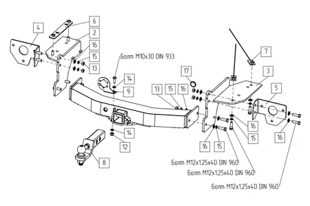 Фаркоп TowRus для GAC GS8 2021- Арт. 109183 109183 в Уфа