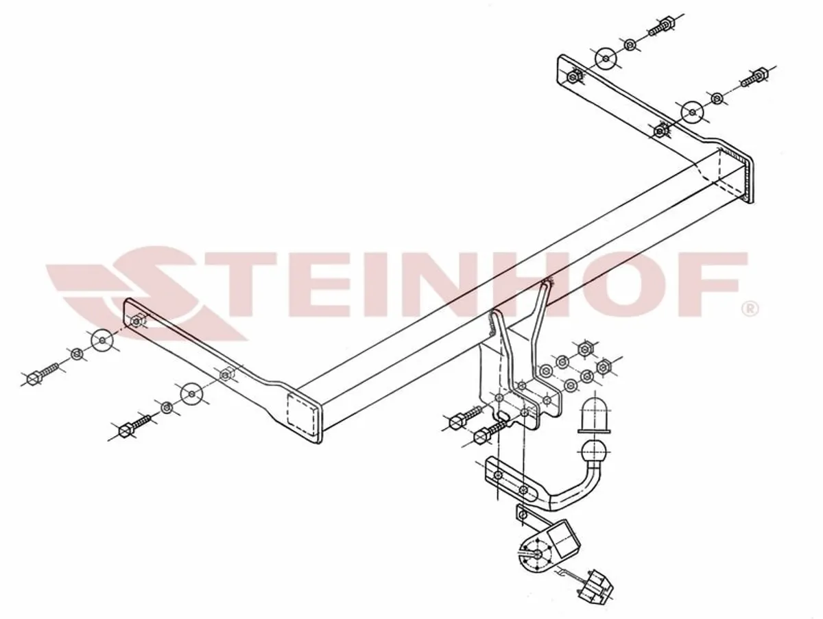 Фаркоп Steinhof для Volkswagen Passat 2021-2026 S-341 в Уфа Фаркоп Steinhof для Volkswagen Passat 2021-2026 S-341 в Уфа